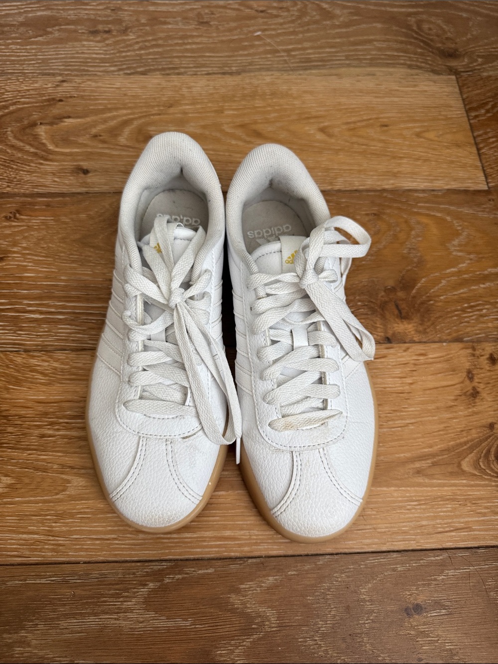 adidas White Low-Top Sneakers with Gum Outsole